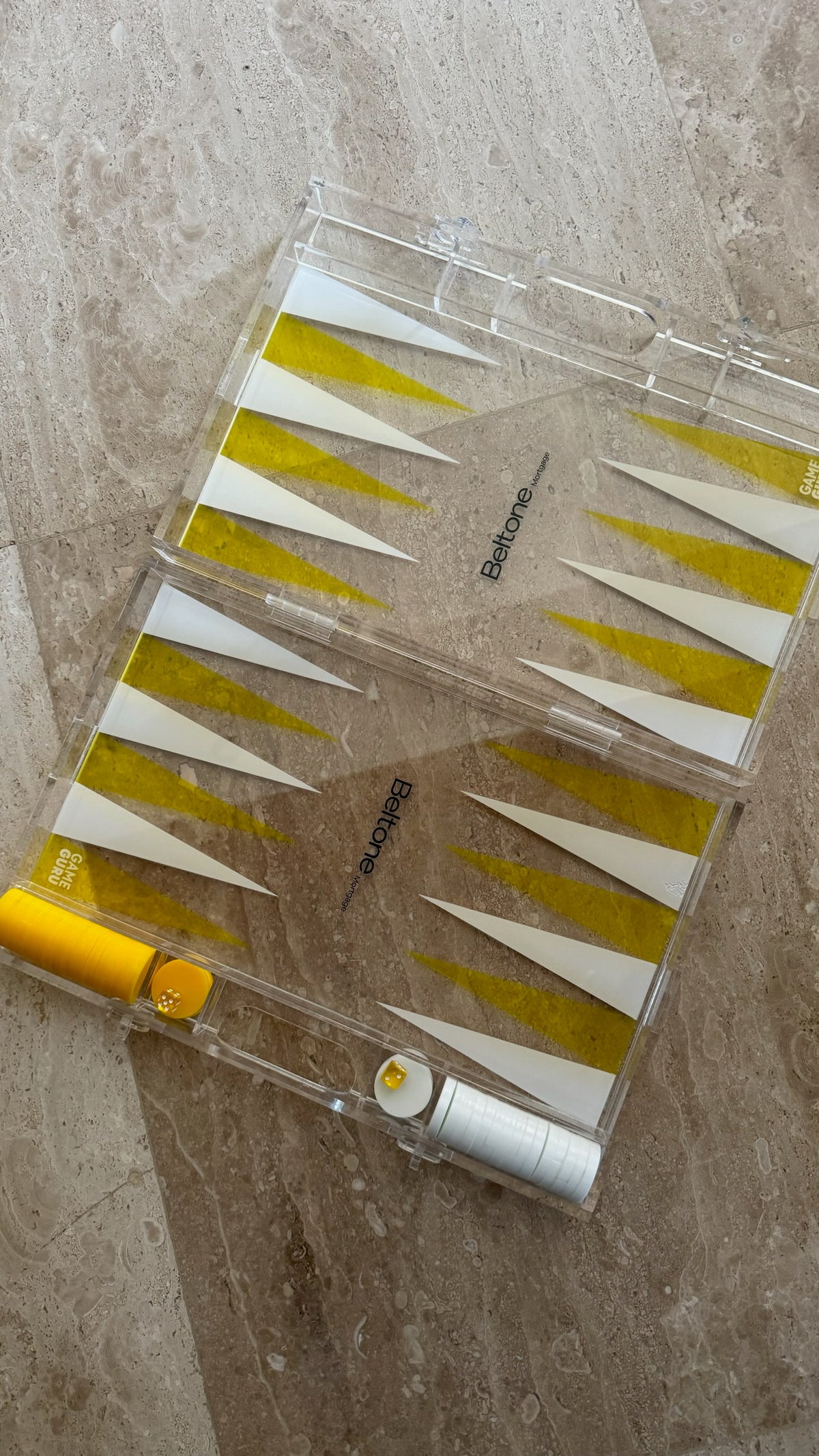 Customize your own clear acrylic Tawla set