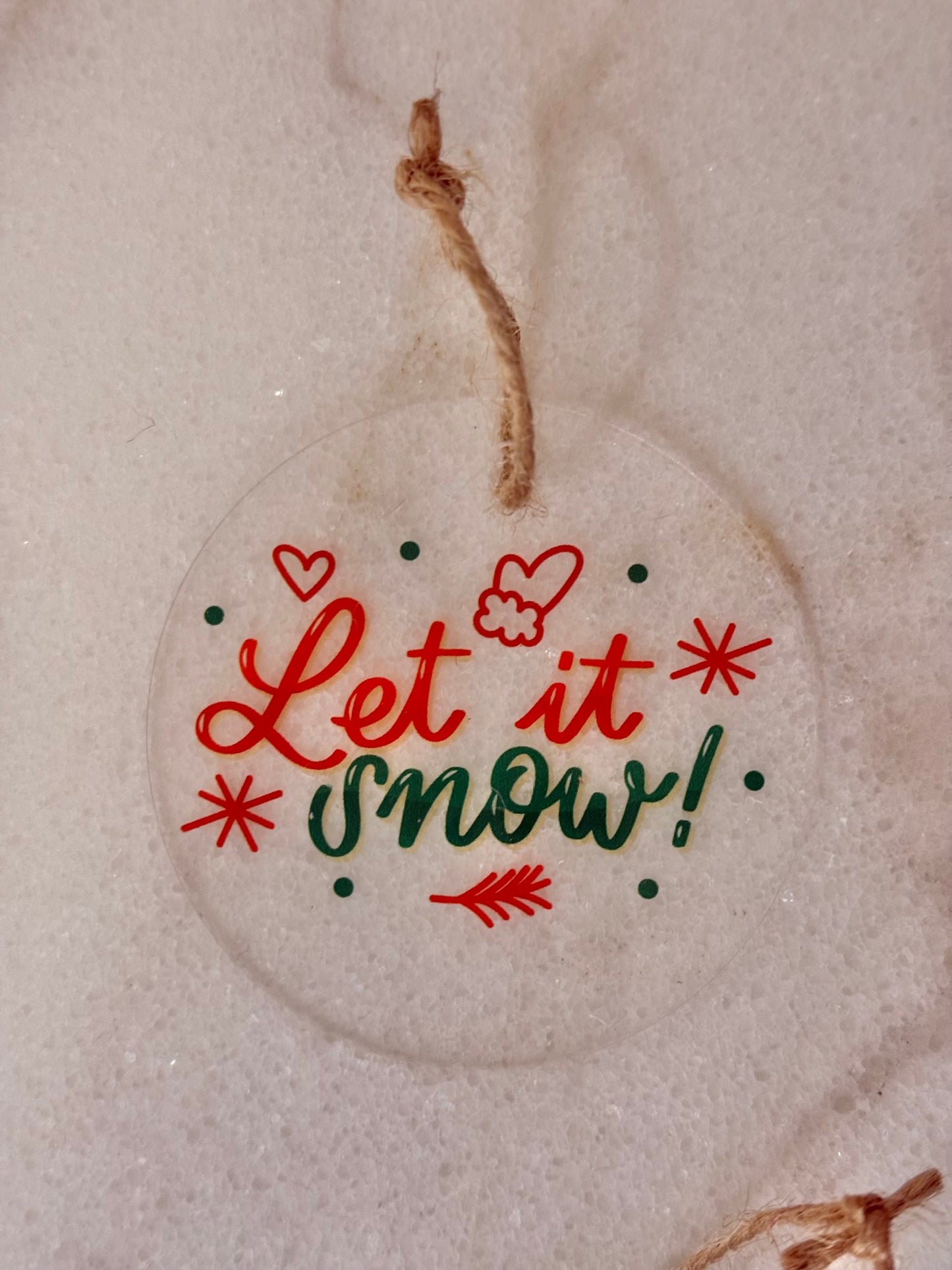 'Let it snow' Acrylic Christmas Ornaments - 6pcs