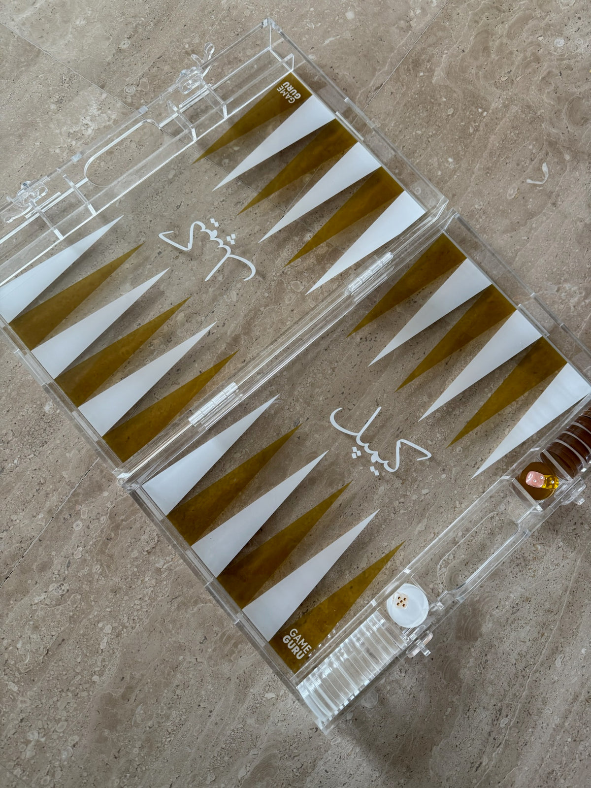 Customize your own clear acrylic Tawla set