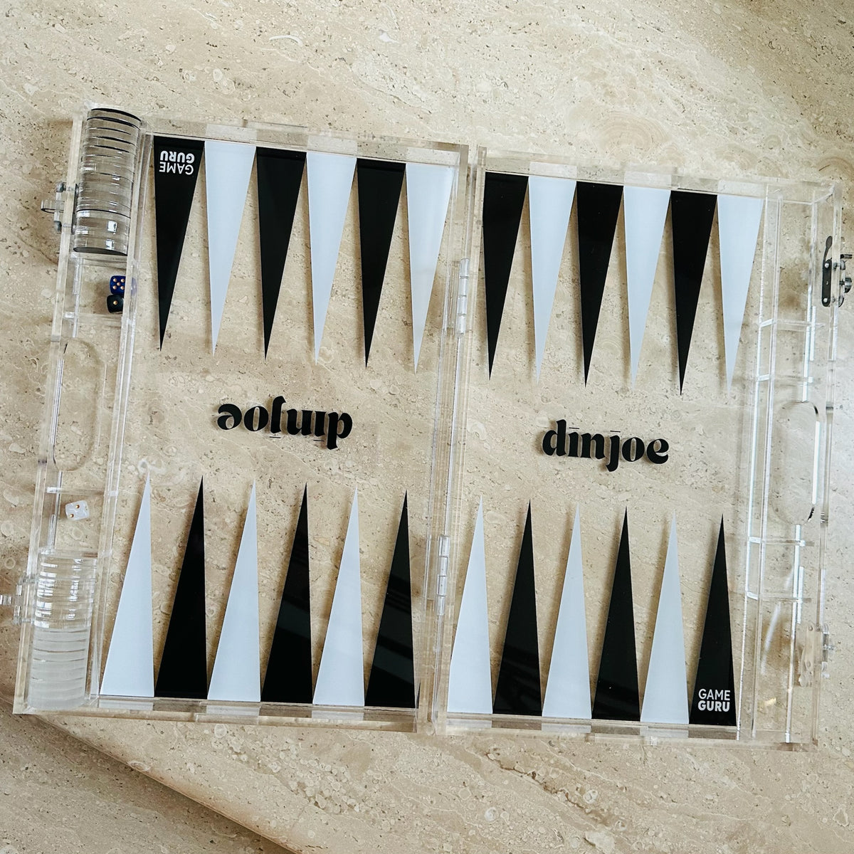 Customize your own clear acrylic Tawla set