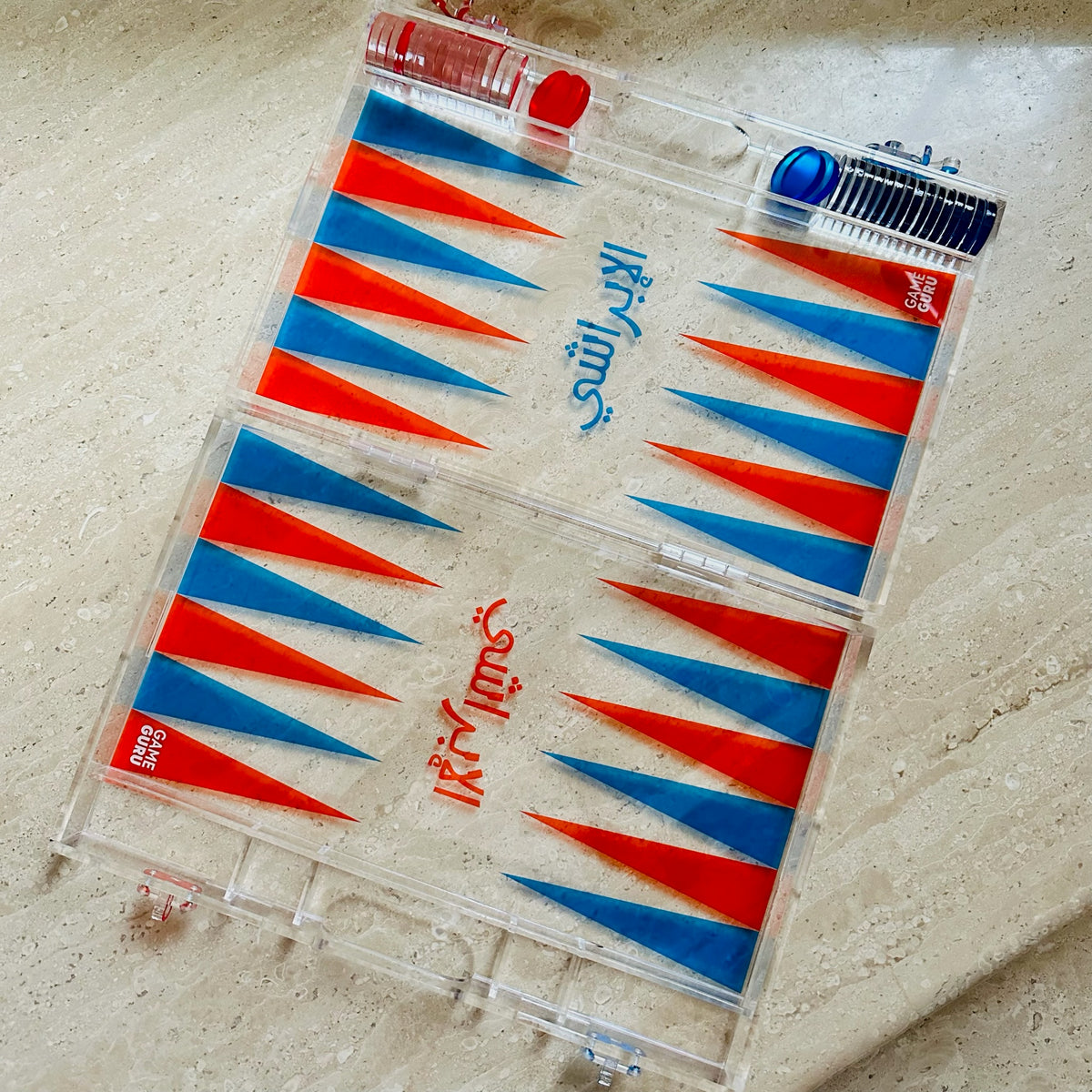 Customize your own clear acrylic Tawla set