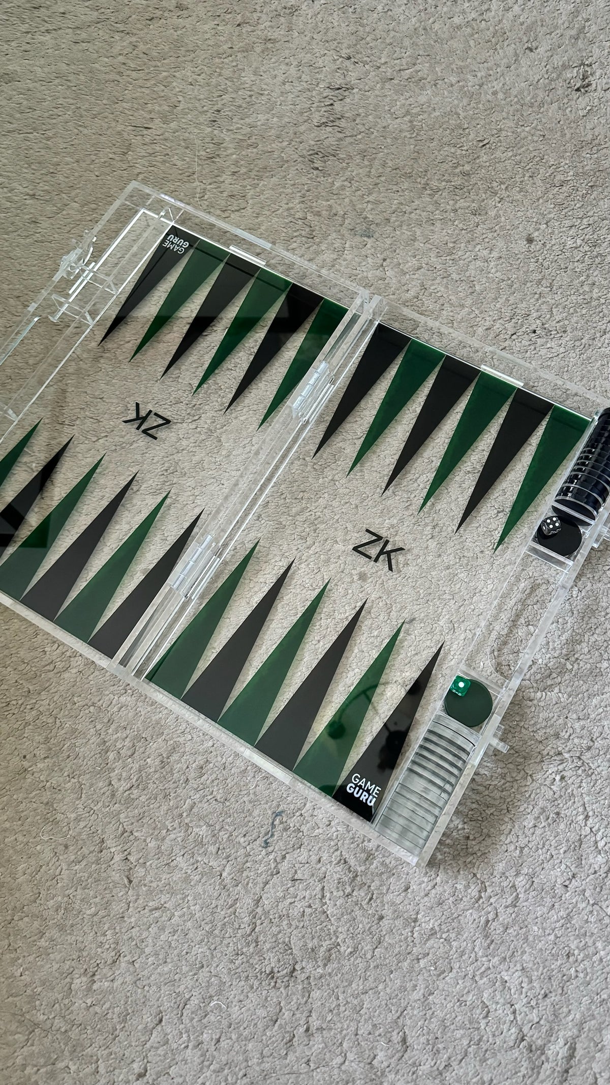 Customize your own clear acrylic Tawla set