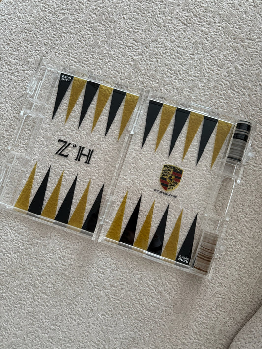 Customize your own clear acrylic Tawla set