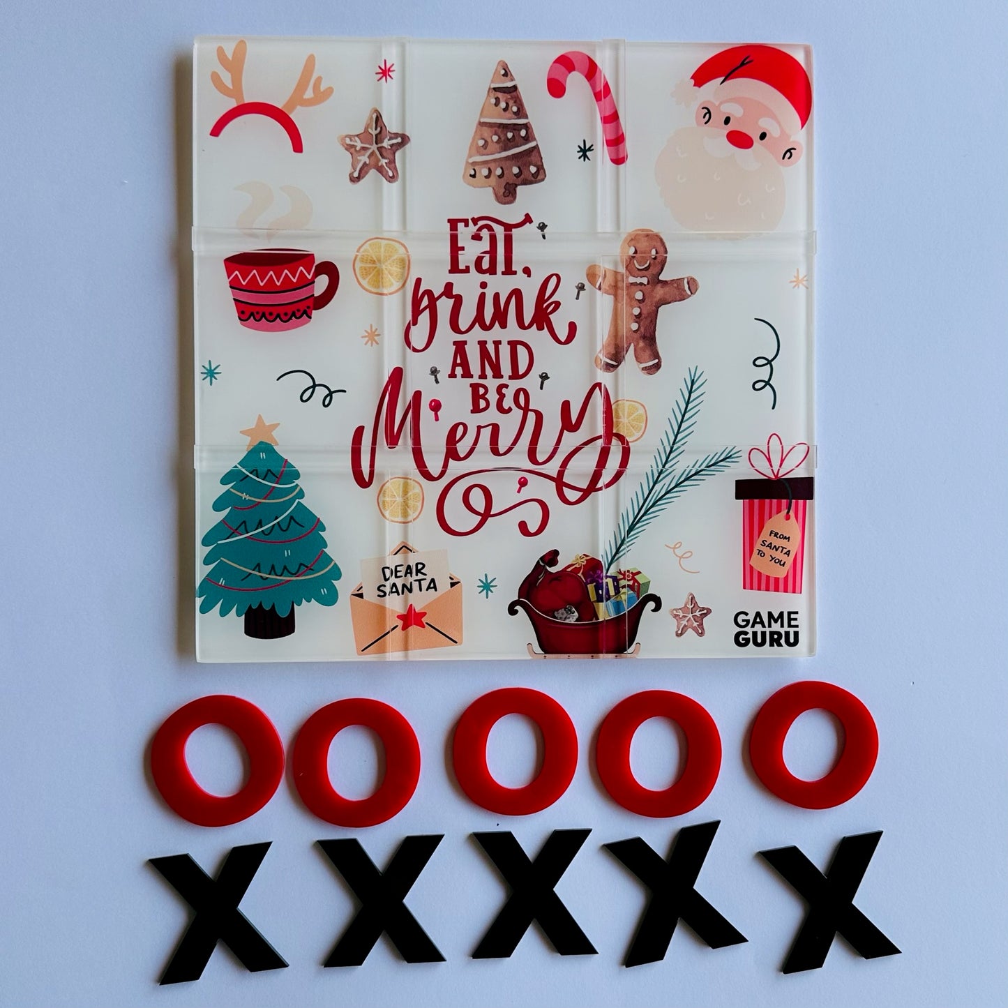 Christmas Black x Red Tic Tac Toe