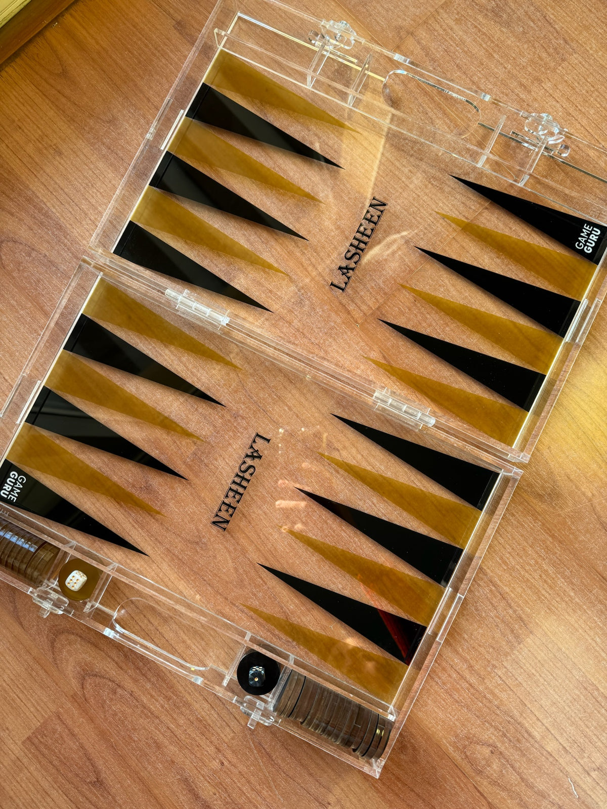 Customize your own clear acrylic Tawla set