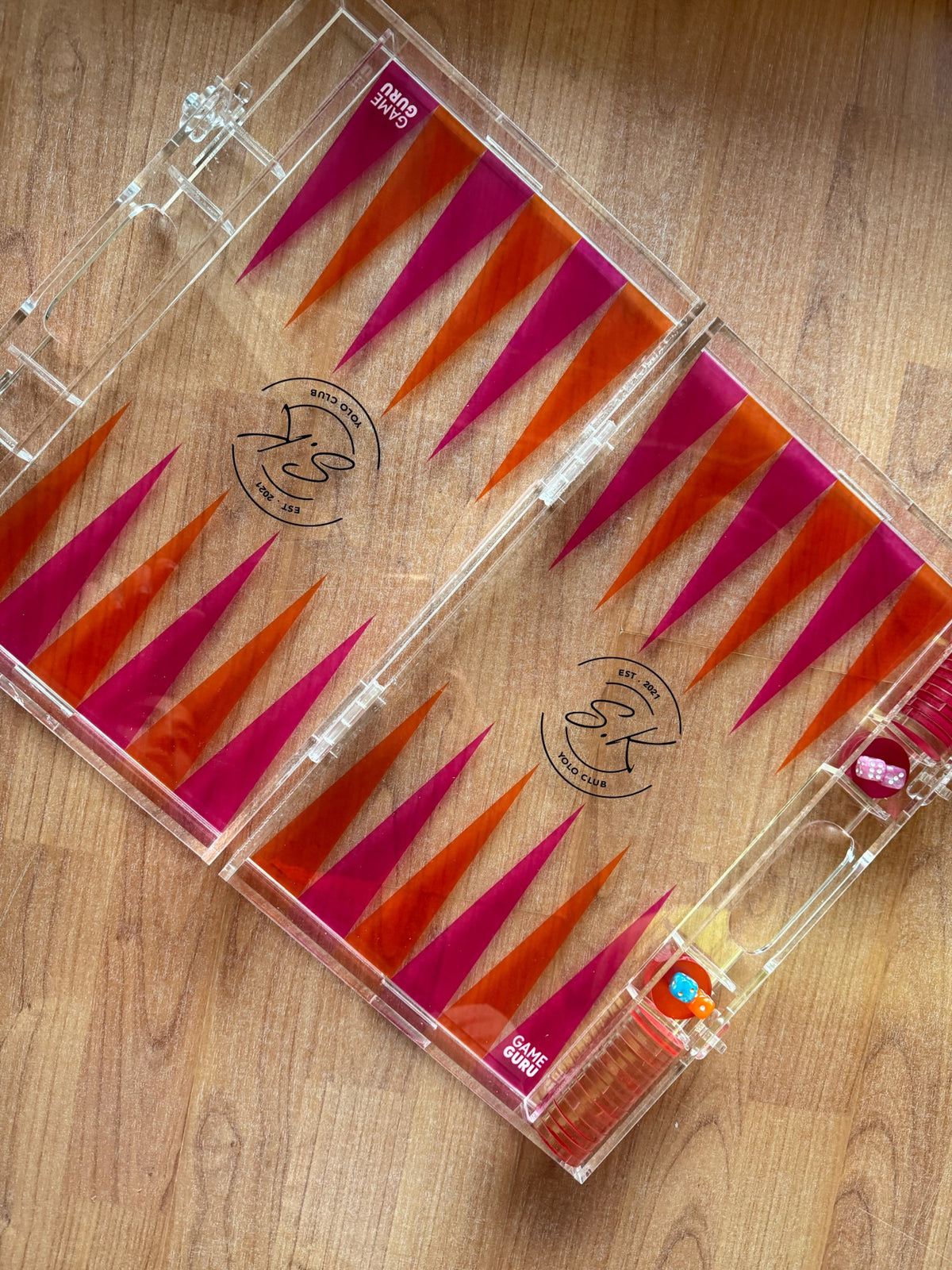 Customize your own clear acrylic Tawla set