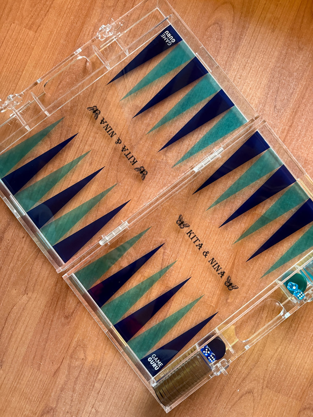 Customize your own clear acrylic Tawla set