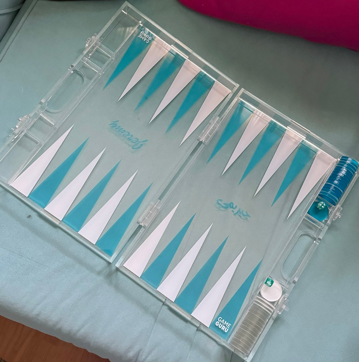 Customize your own clear acrylic Tawla set