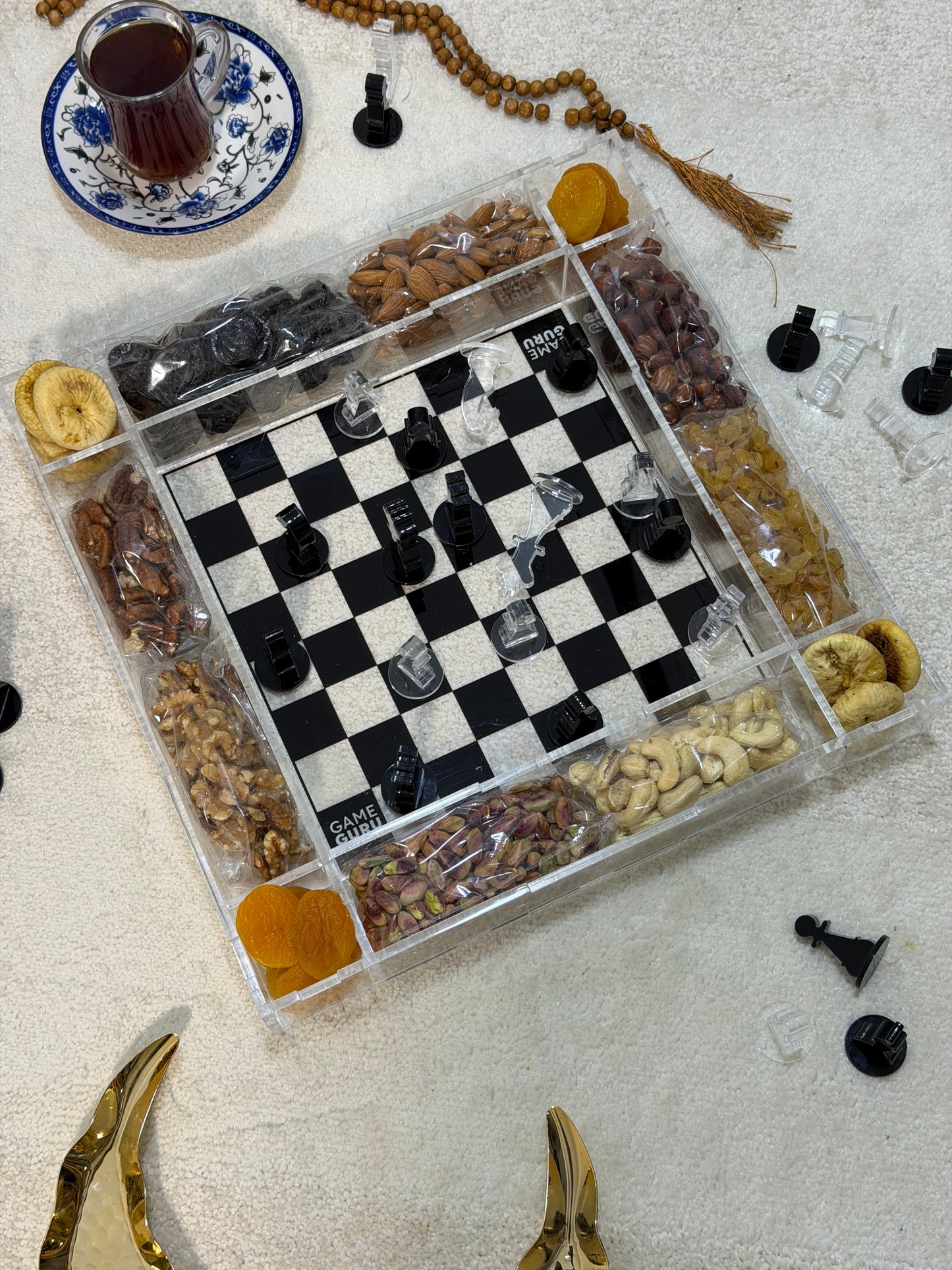 Acrylic Chess Tray - Soufflé Mixed Nuts