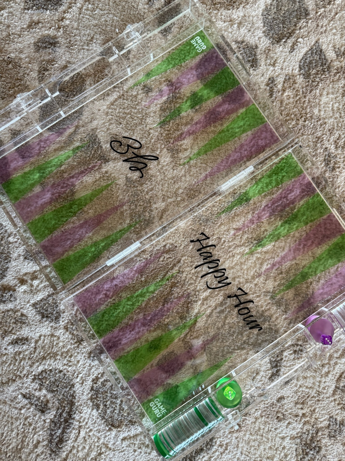Customize your own clear acrylic Tawla set