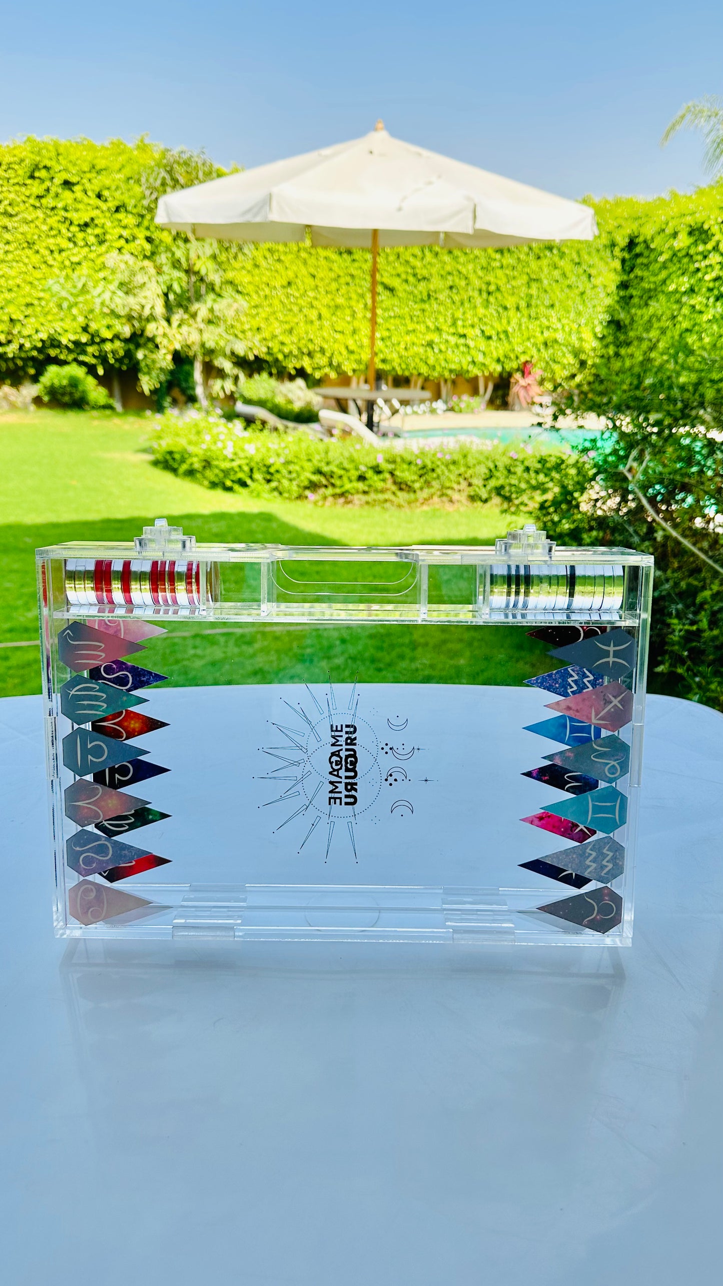 Zodiac Signs Acrylic Mini Tawla Set