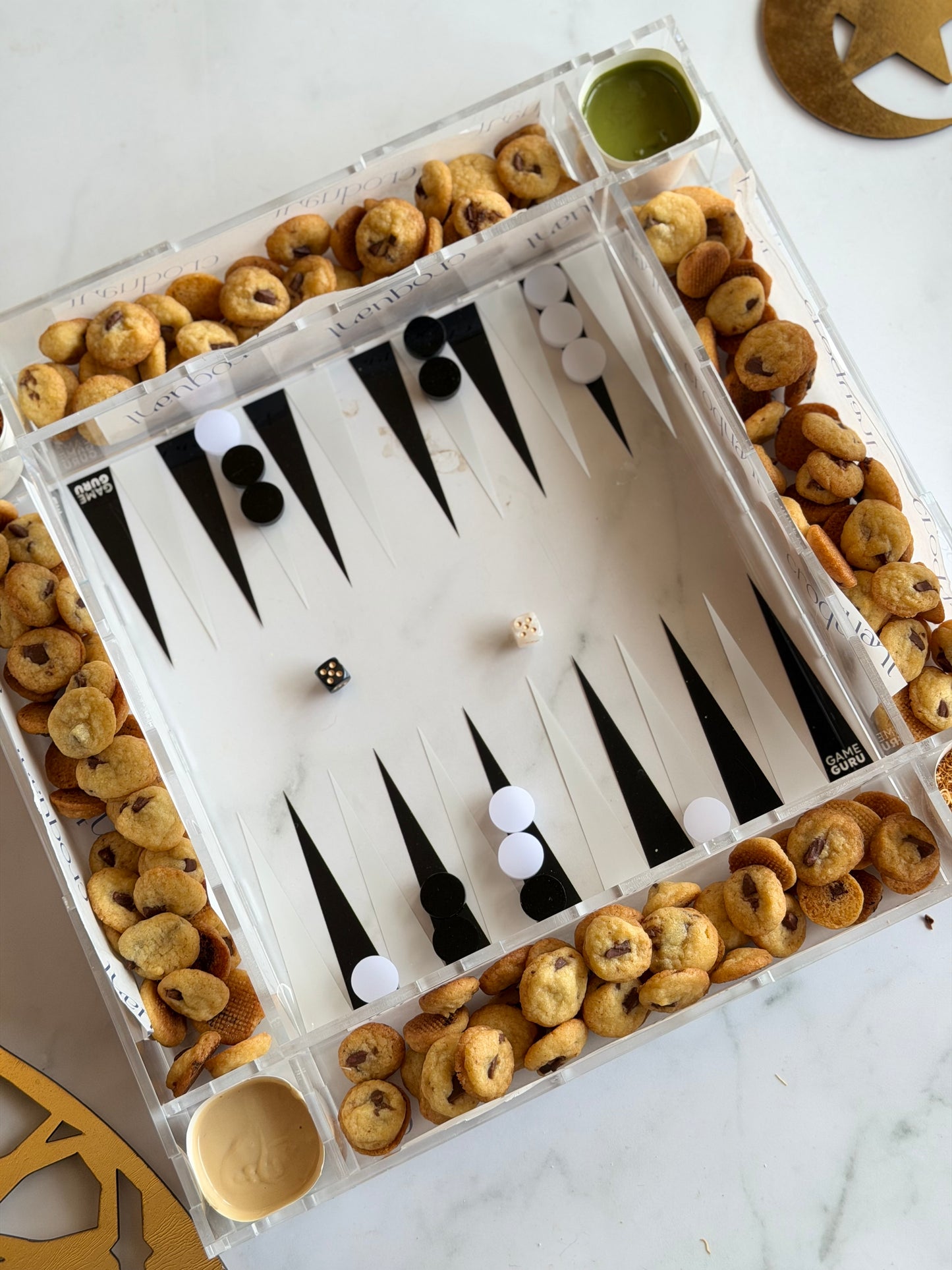 Acrylic Tawla Tray - Croquant Mini Cookie Chips