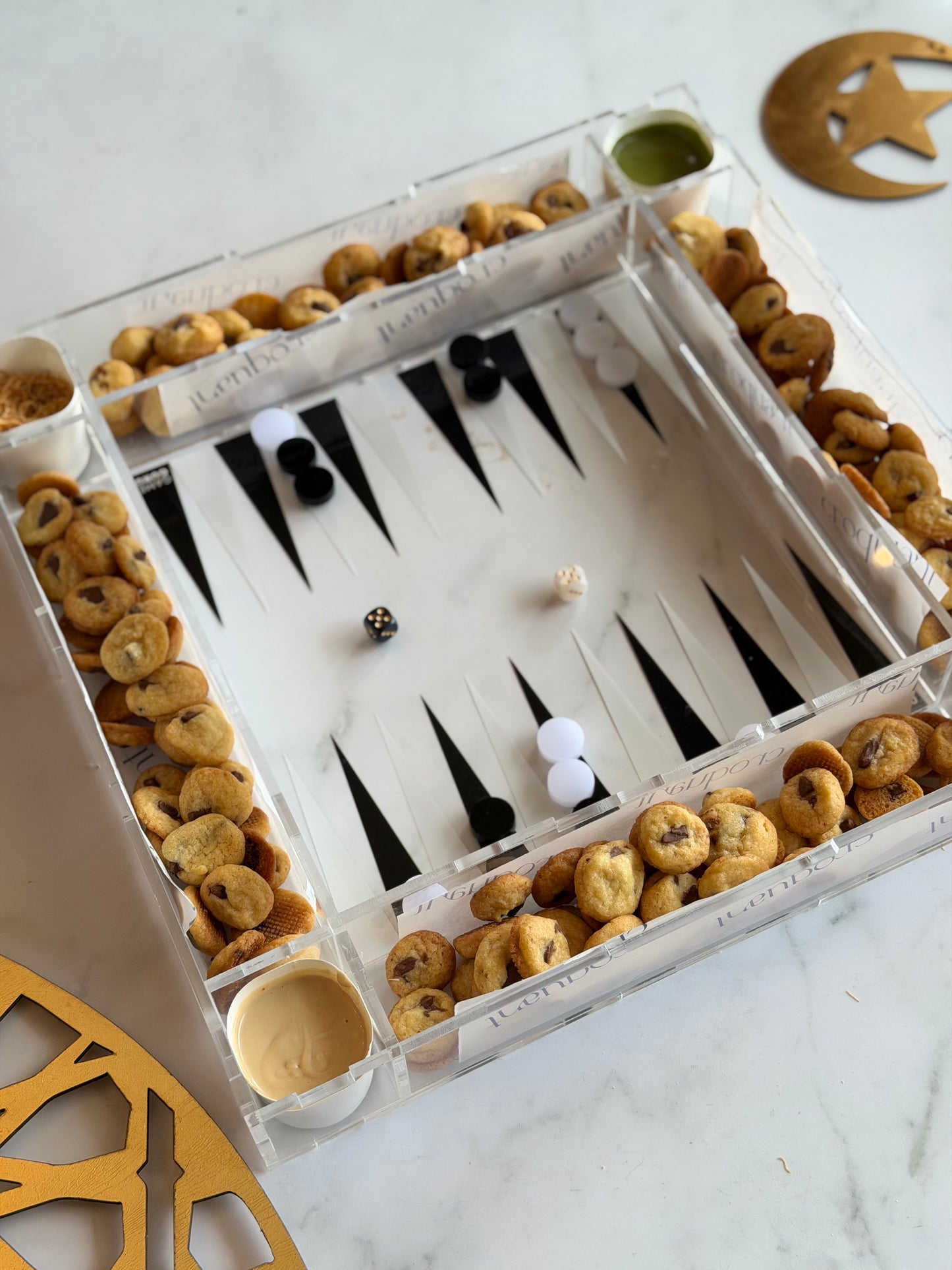 Acrylic Tawla Tray - Croquant Mini Cookie Chips