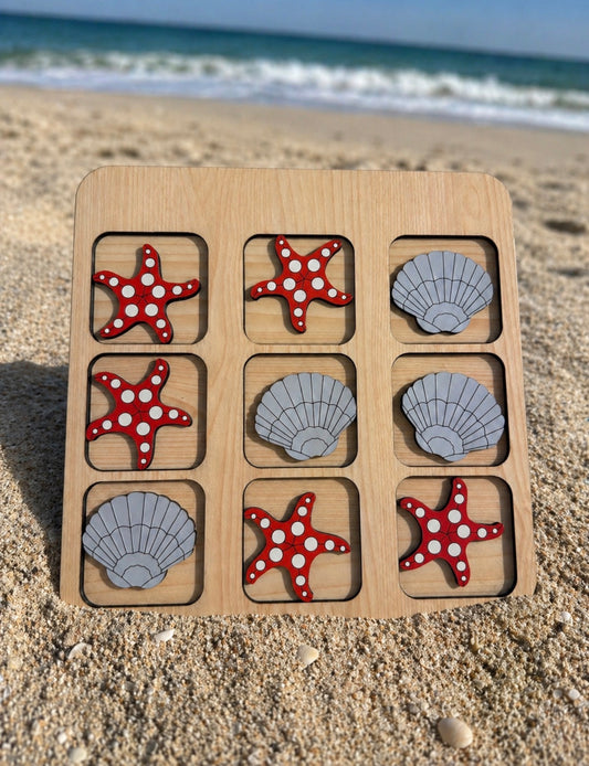 Wooden Starfish Tic Tac Toe