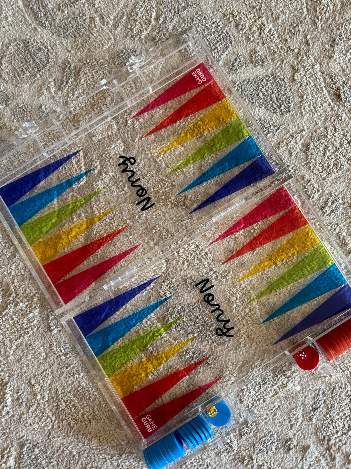 Customize your own clear acrylic Tawla set