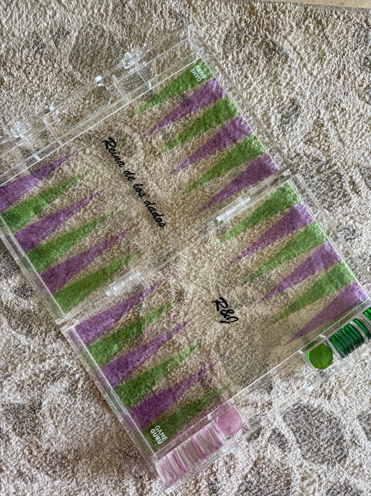 Light Purple x Light Green Acrylic Tawla Set