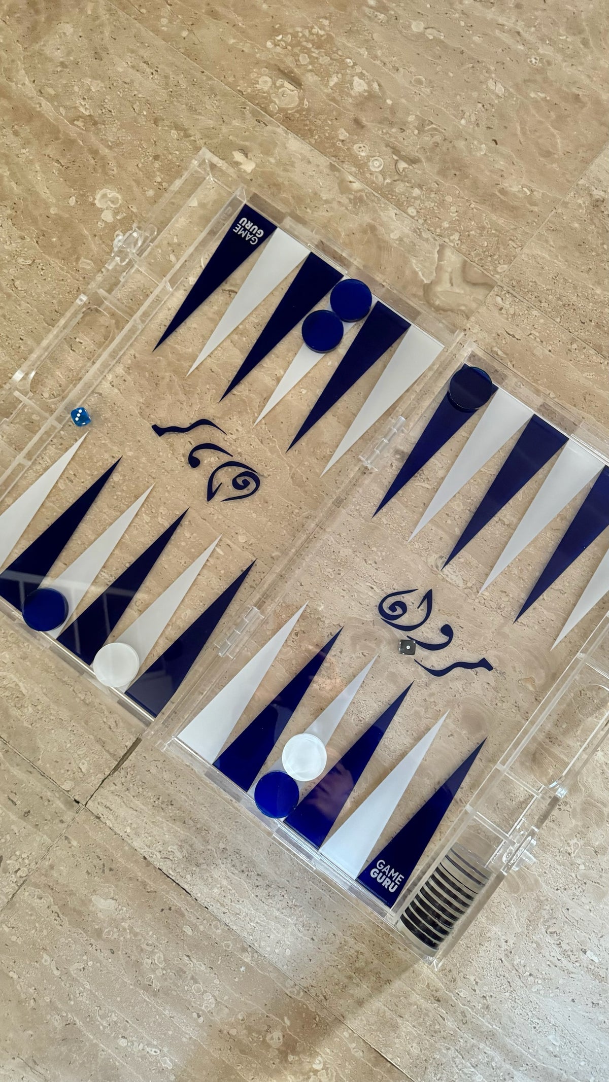Customize your own clear acrylic Tawla set