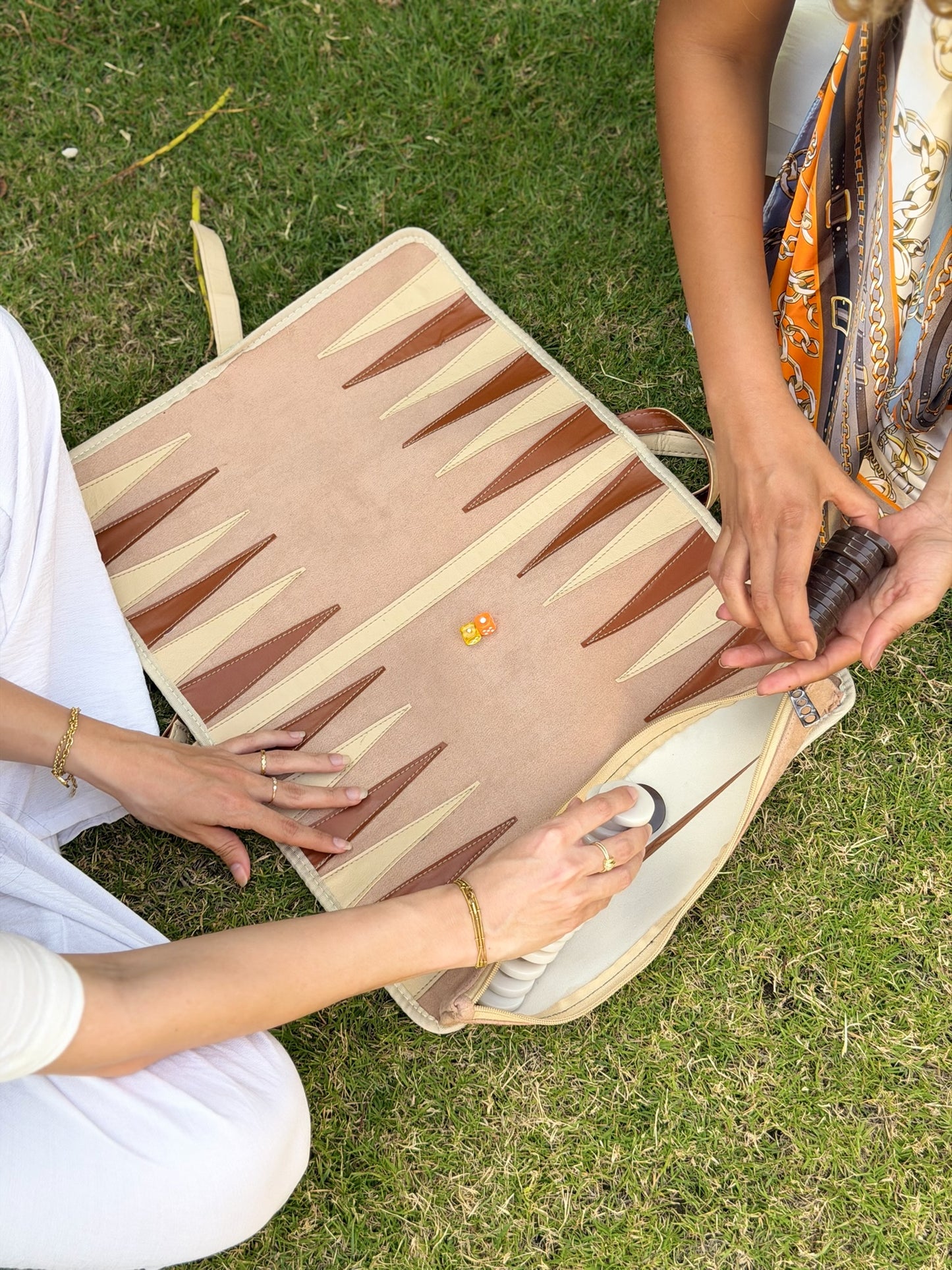 Leather Tawla Bag - Bronze x Vanilla
