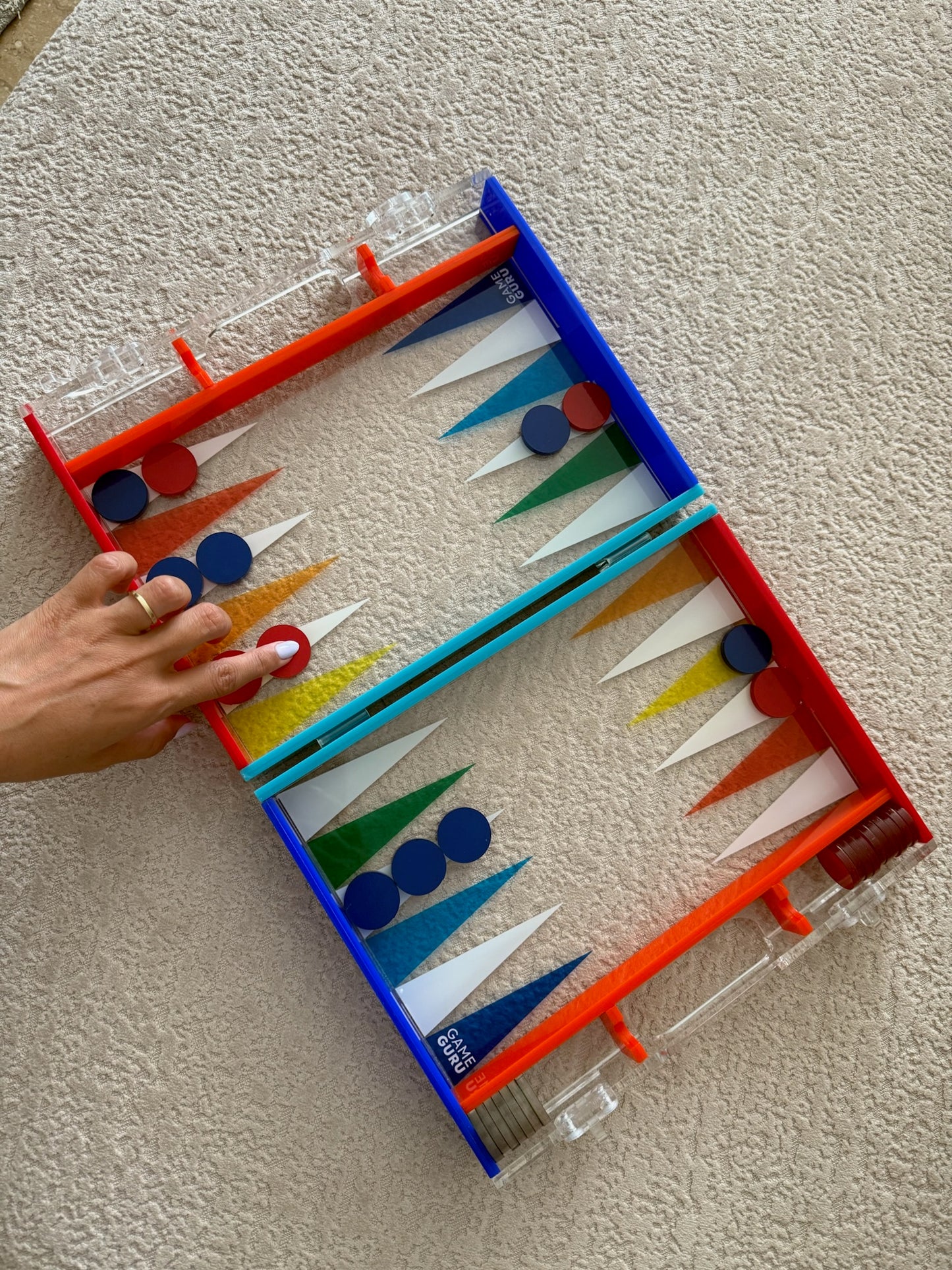 Colorful Mini Acrylic Tawla Set
