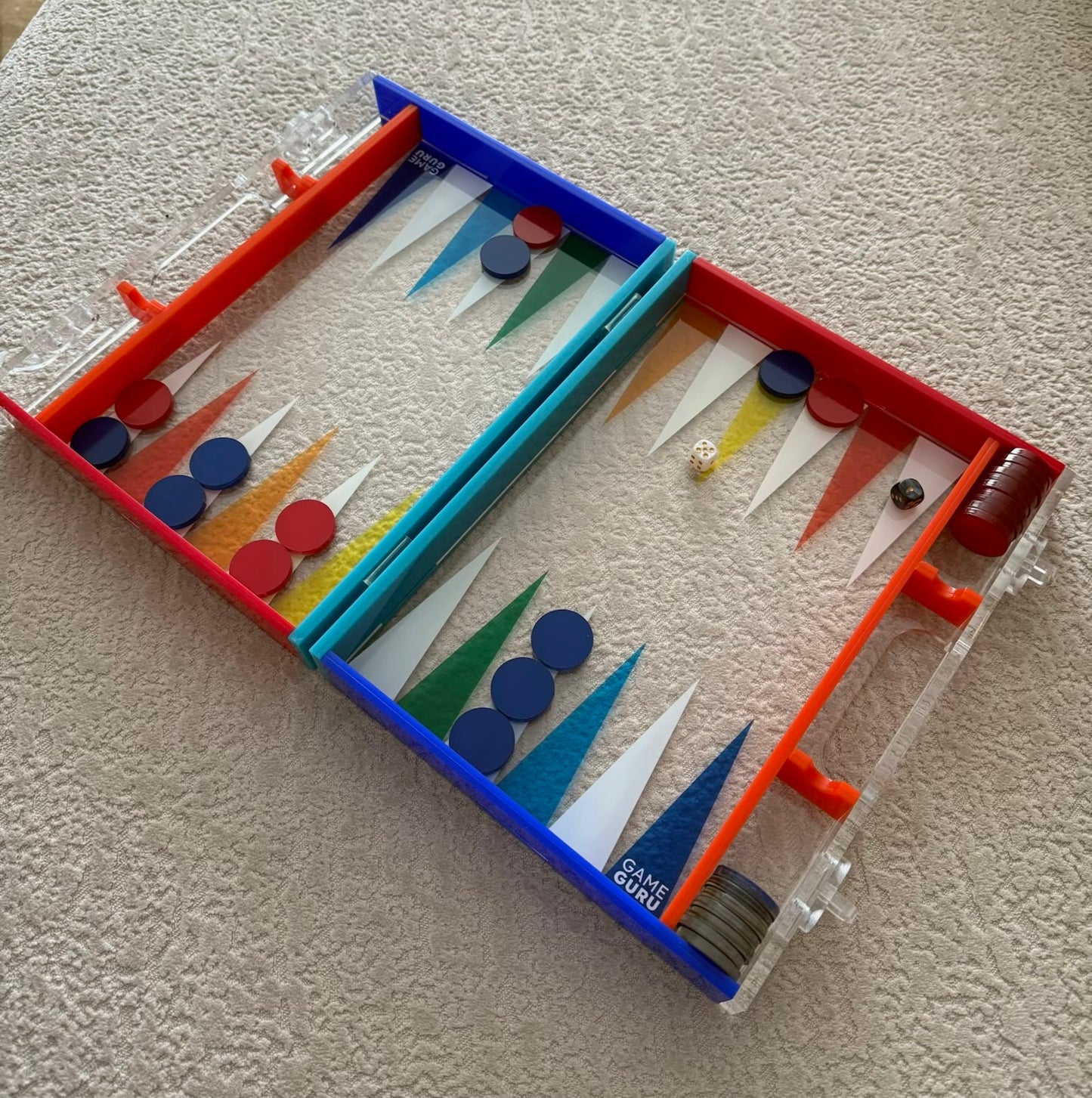 Colorful Mini Acrylic Tawla Set