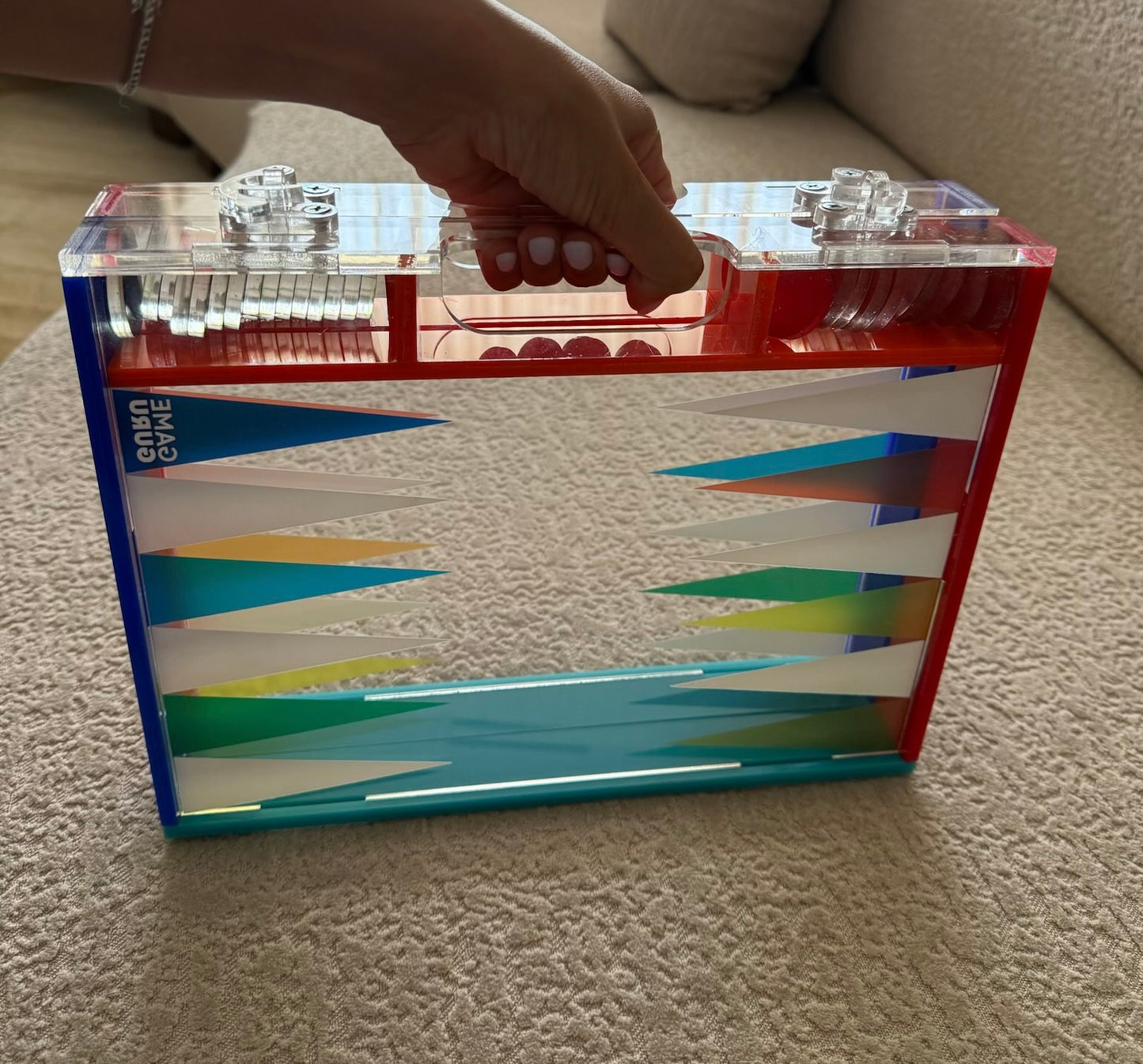 Colorful Mini Acrylic Tawla Set