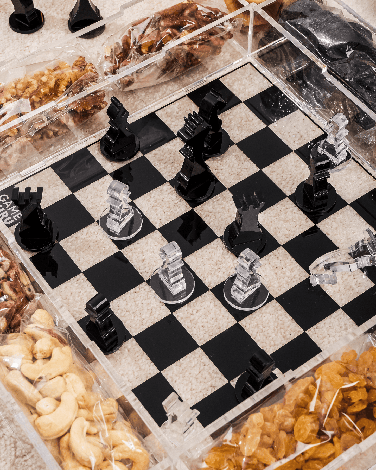 Acrylic Chess Tray - Soufflé Mixed Nuts