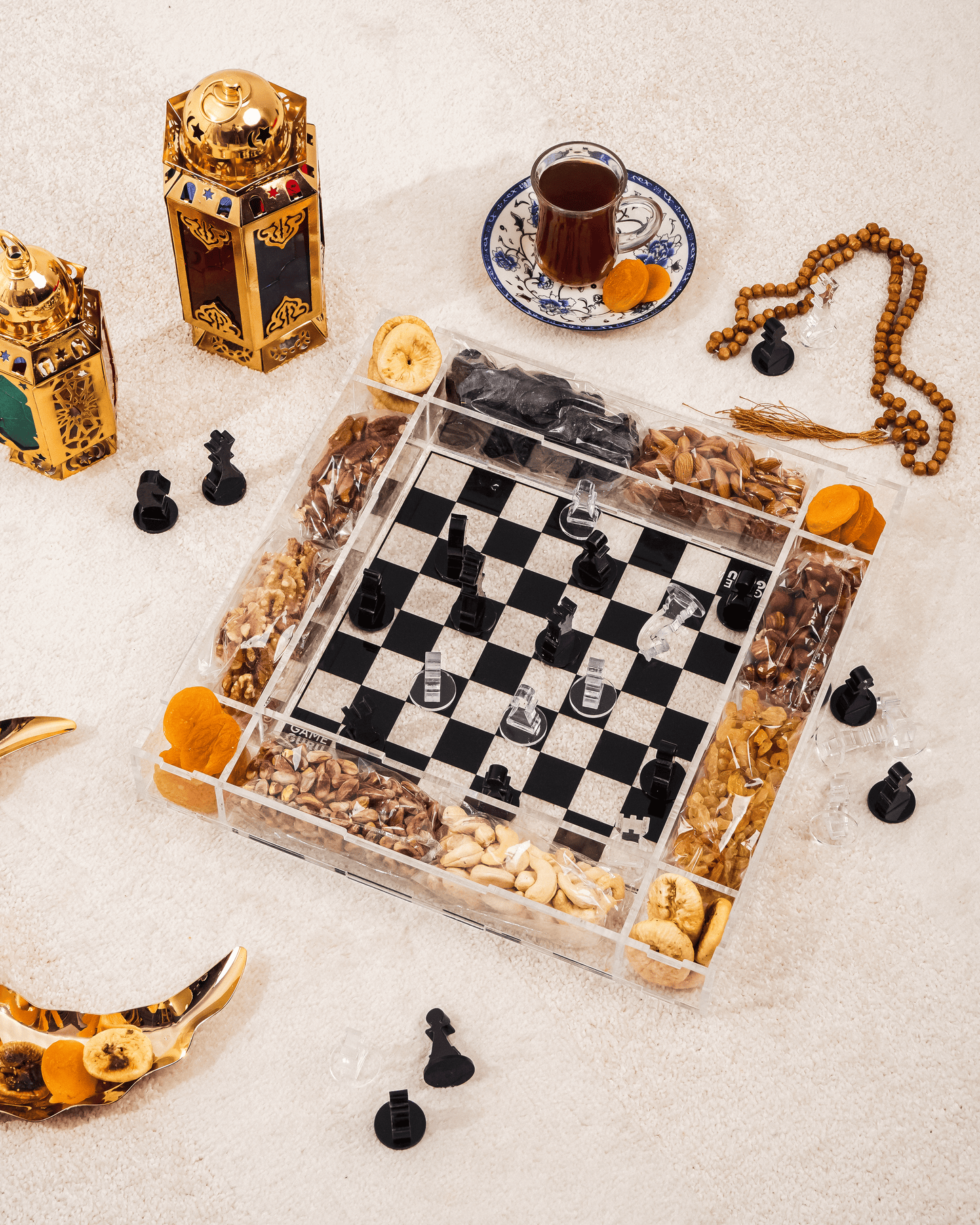 Acrylic Chess Tray - Soufflé Mixed Nuts