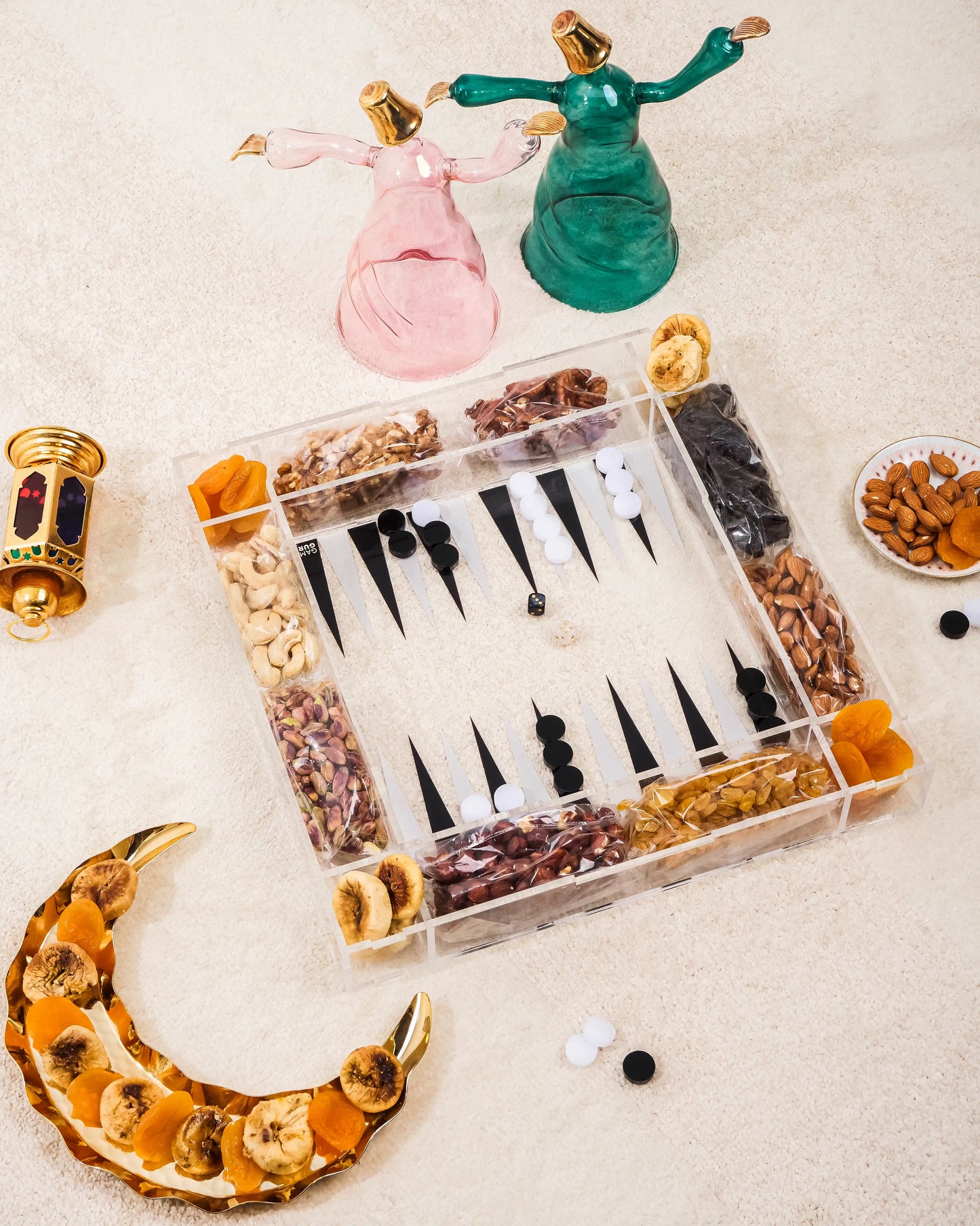 Acrylic Tawla Tray - Soufflé Mixed Nuts