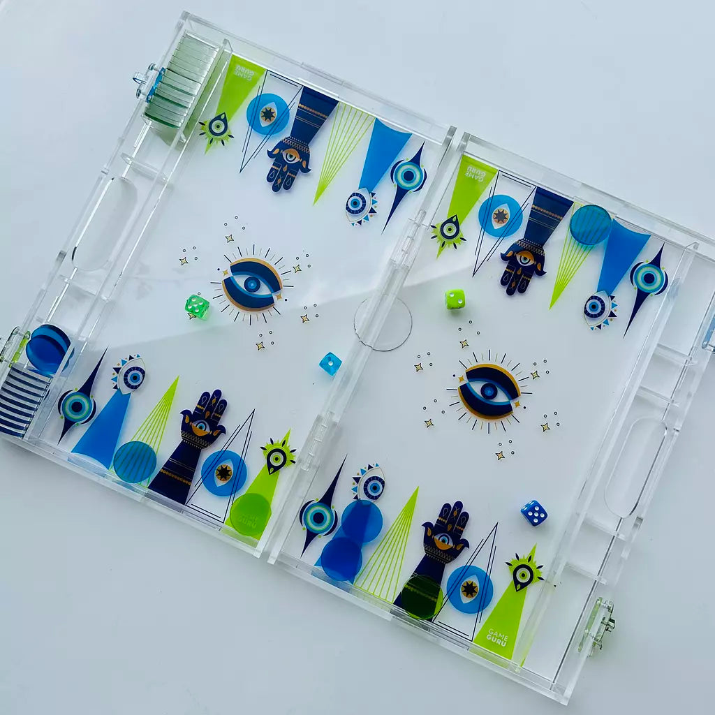 Evil Eye Acrylic Tawla Set