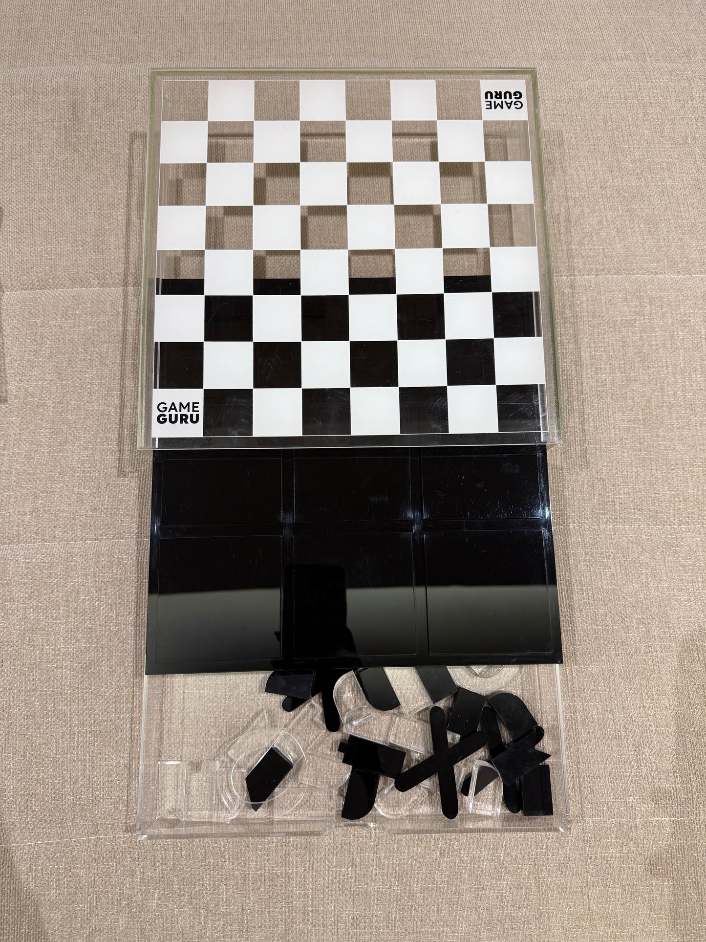 2-in-1 Chess & Tic Tac Toe Acrylic Box