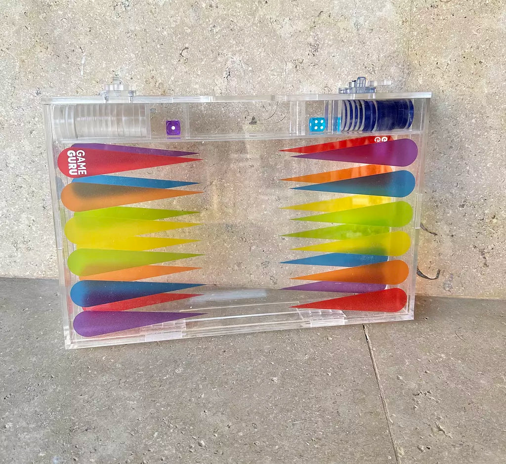 Rainbow Acrylic Tawla Set